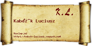 Kabók Luciusz névjegykártya